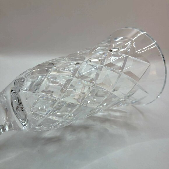 Waterford Crystal Kinsale Vase Cut Diamond Pattern Footed 7" Tall Vtg - Picture 4 of 9